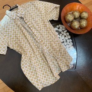 Short Sleeved Patterned Button Up